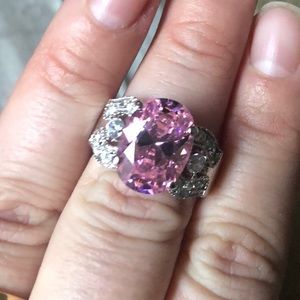 Silver and Pink Lia Sophia Ring Size 7